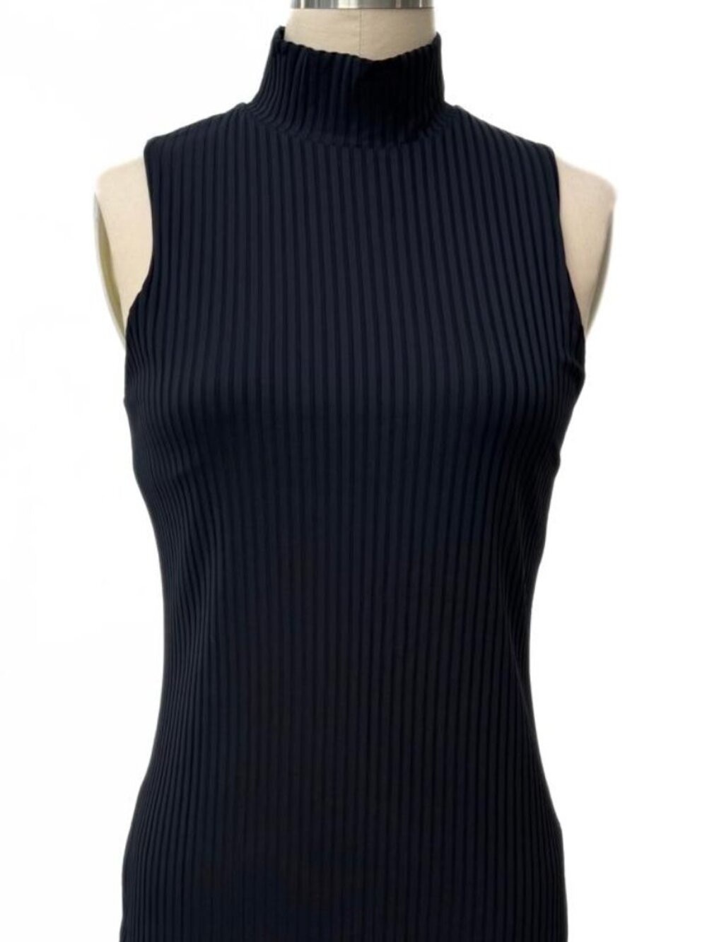 Carbon38 Ribbed Mock Neck Bodycon Dress in Black Size M